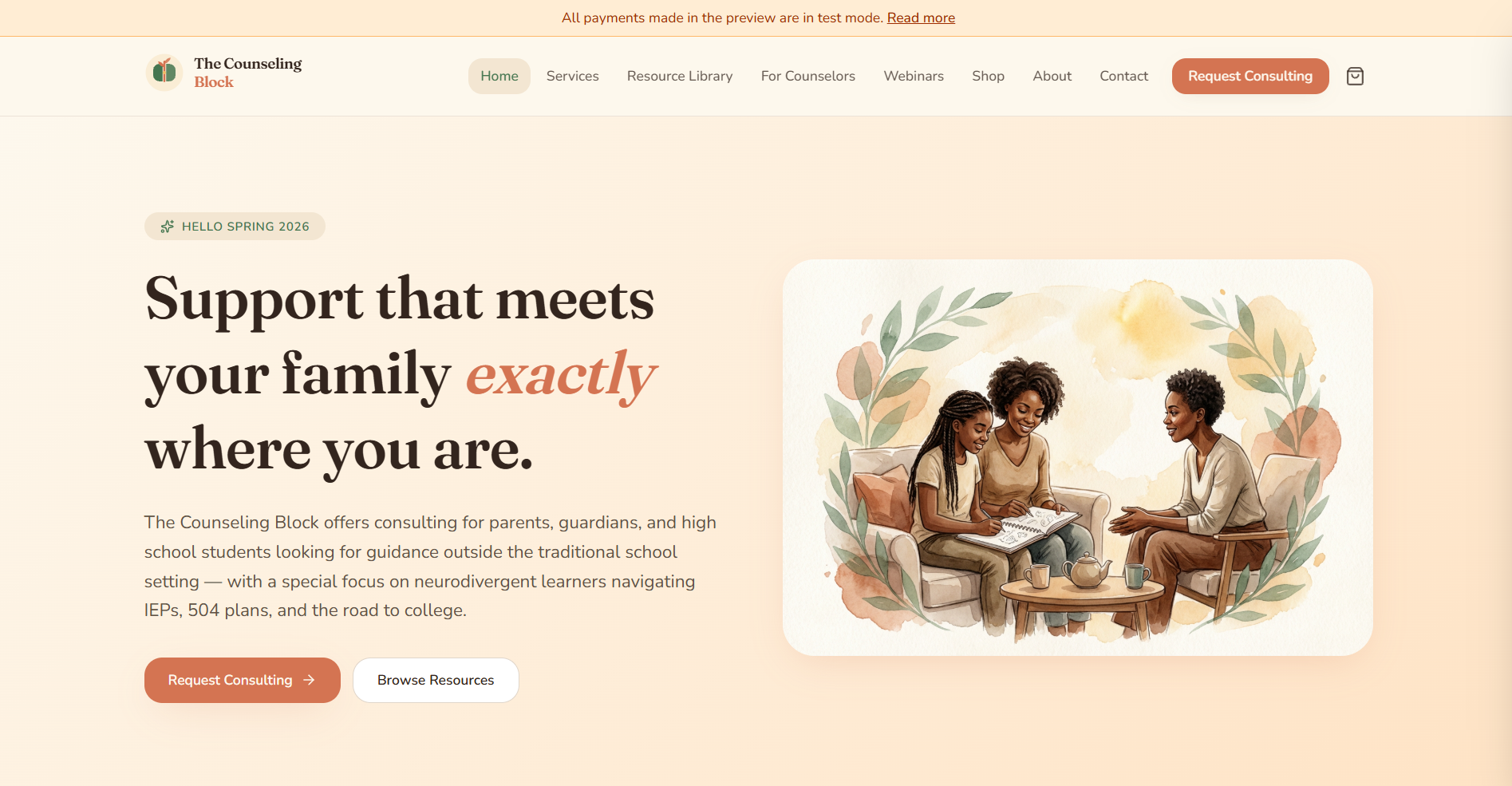 The Counseling Block — counseling website template