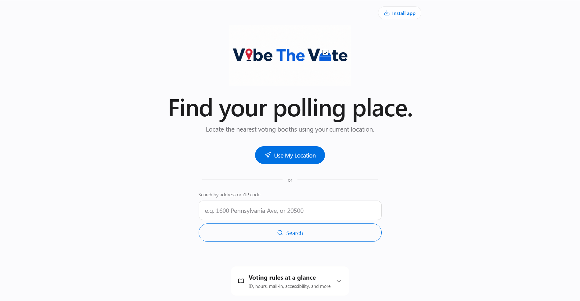 Vote Finder Pro — locator tool website template